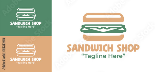 Sandwich Shop Logo Clean Casual Restaurant Branding