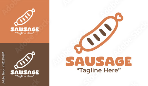 Sausage Logo Rustic Butcher Food Identity