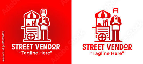 Street Vendor Logo Casual Food Stall Identity