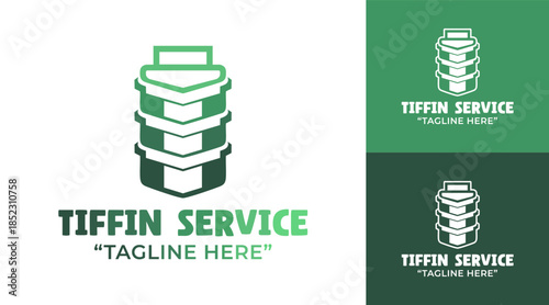 Tiffin Service Logo Minimal Home Food Branding