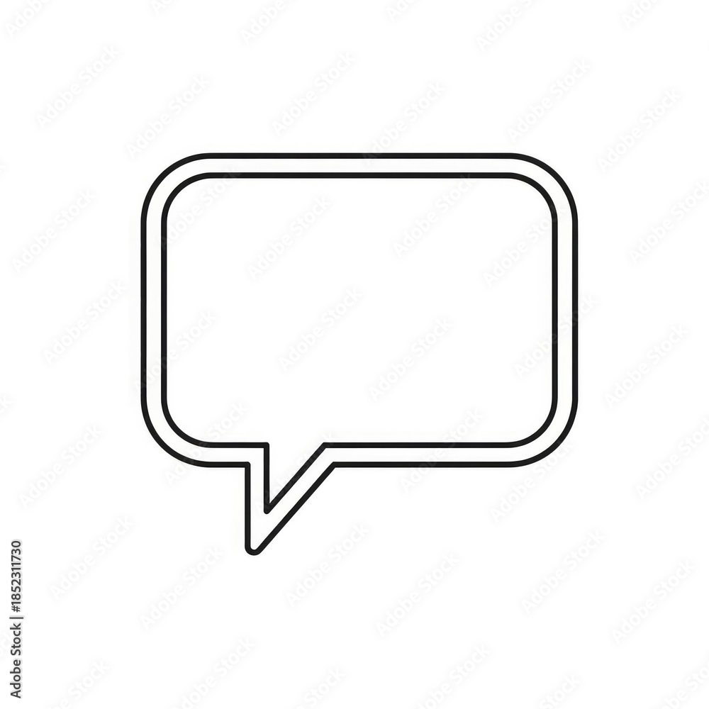 Naklejka premium Simple Speech Bubble Outline for Communication and Design.