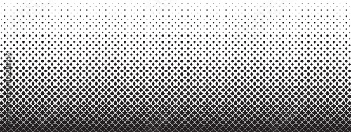 Rhombus background with gradient halftone effect. Repeating dimond shapes pattern. Rhombic black and white print. Simple geometric mosaic texture. Minimalist design. Vector graphic illustration