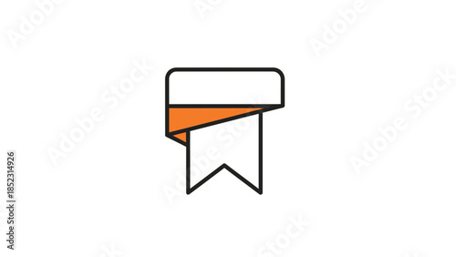 Clean vector bookmark icon with an orange accent, symbolizing saving, favorite, or important content. Ideal for user interface design, web applications, and digital platforms