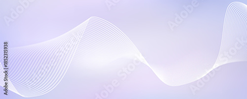 Abstract pastel purple gradient background with white subtle wavy lines - futuristic minimalist vector illustration. suit for media in product design