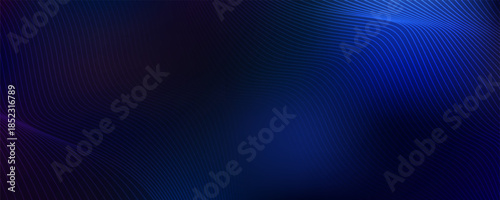 Elegant light waves flowing on a dark background. Minimalist background for banners, posters, covers, brochures, flyers. suit for bussines, banners