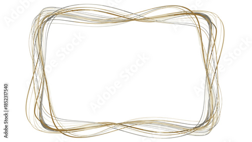A gold wire frame with a minimalist design on a white background, symbolizing Frame New Year 2026 with elegance and simplicity.