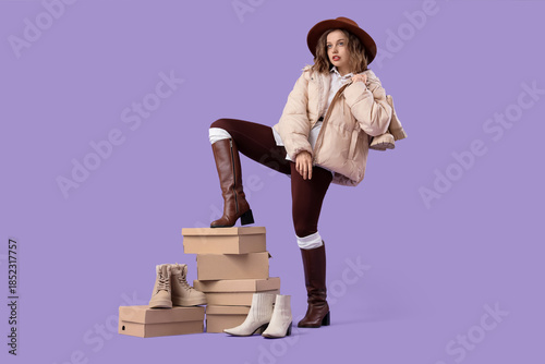 Stylish young woman with wi...