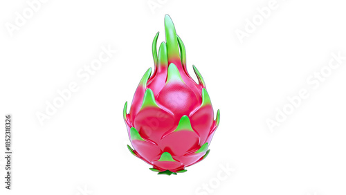 Vibrant Dragon Fruit Isolated on White Background