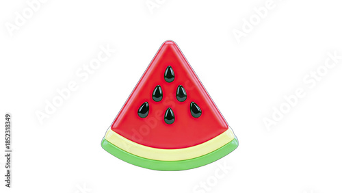 Watermelon Slice Isolated on White Background