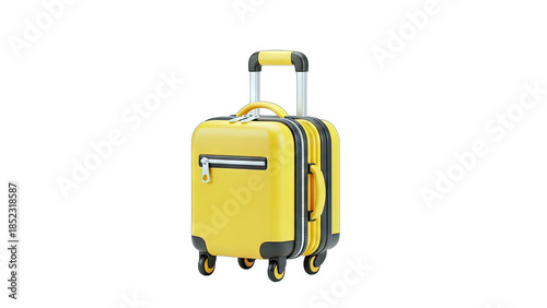 Yellow Suitcase Isolated on White Background for Travel