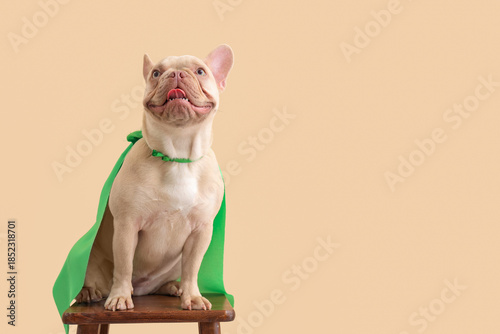 French bulldog in superhero...