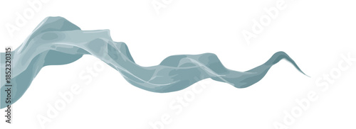 Onda fluida abstrata em tons de ciano claro com fundo branco, ideal para design gráfico e fundo transparente.