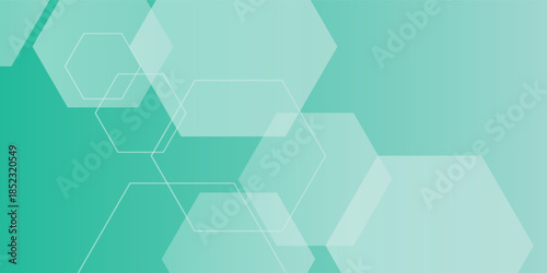 Mint green hexagon pattern background looks like honeycomb vector illustration modern graphic lighting effect.