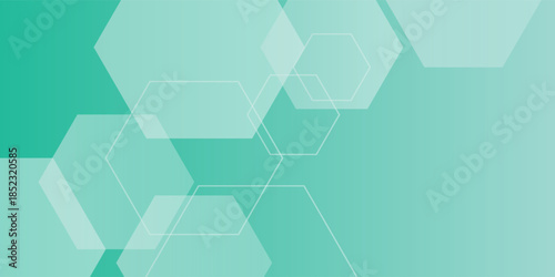 Mint green hexagon pattern background looks like honeycomb vector illustration modern graphic lighting effect.