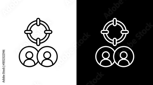 Target Audience Outline White Icon Set Design
