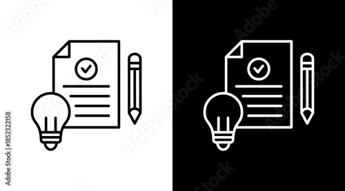 Creative Brief Outline White Icon Set Design