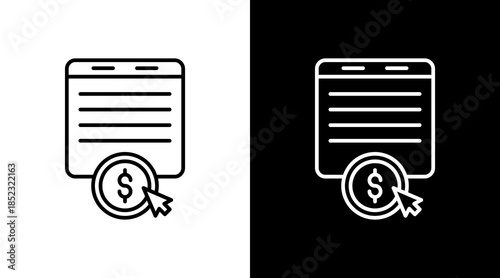 Pay Per Click Outline White Icon Set Design