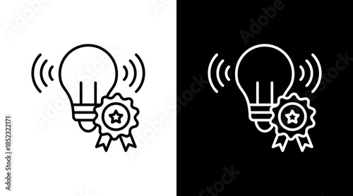 Brand Awareness Outline White Icon Set Design