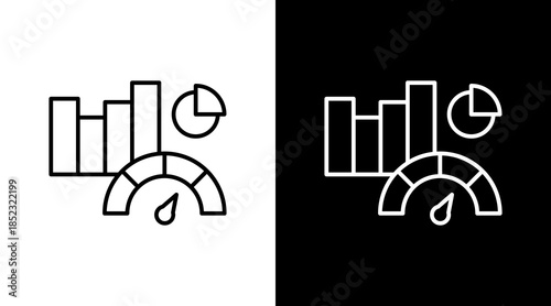 Performance Dashboard Outline White Icon Set Design
