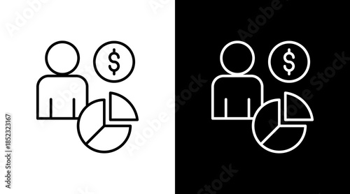 Equity Ownership Outline White Icon Set Design