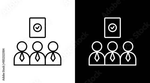 Shareholder Vote Outline White Icon Set Design