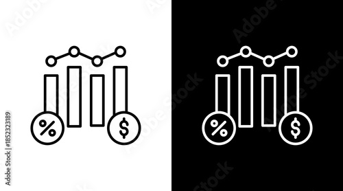 Dividend Payout Outline White Icon Set Design