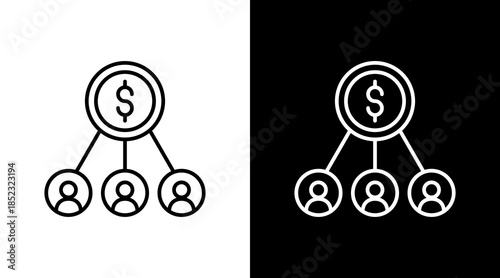 Share Distribution Outline White Icon Set Design