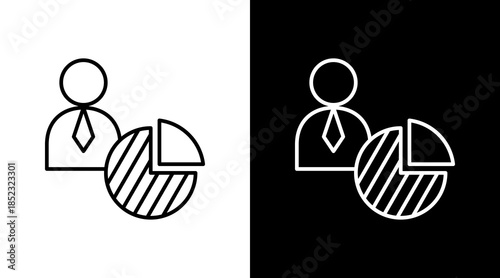 Majority Outline White Icon Set Design