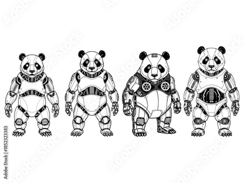 Robot Panda Vector