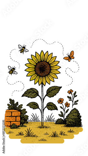 The Pollinators Hand Drawn Illustration Vector by AZ for Books, Arts, Design and Decoration Graphic Asset