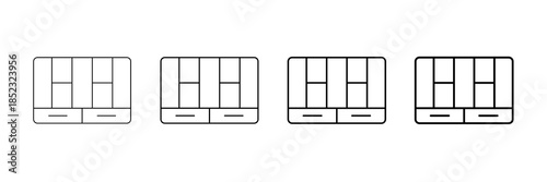 Lean Canvas Icons Vector Set In Different Stroke Line Style