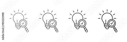 Idea Validation Icons Vector Set In Different Stroke Line Style