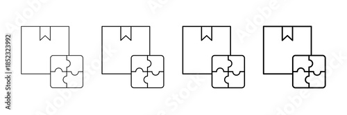 Product Fit Icons Vector Set In Different Stroke Line Style