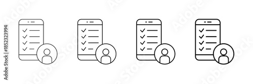 User Testing Icons Vector Set In Different Stroke Line Style