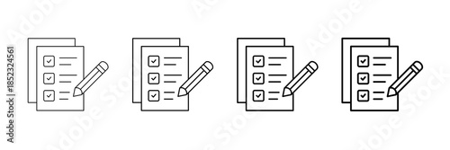 Proposal Form Icons Vector Set In Different Stroke Line Style