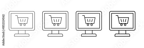E-Procurement Icons Vector Set In Different Stroke Line Style