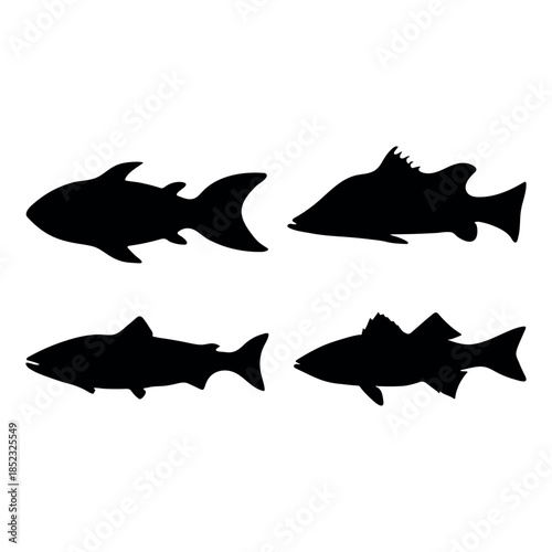fish icon vector silhouette