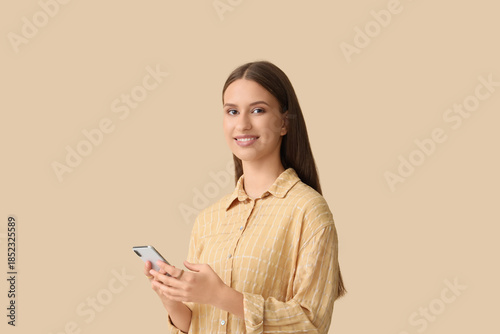 Beautiful young woman with ...