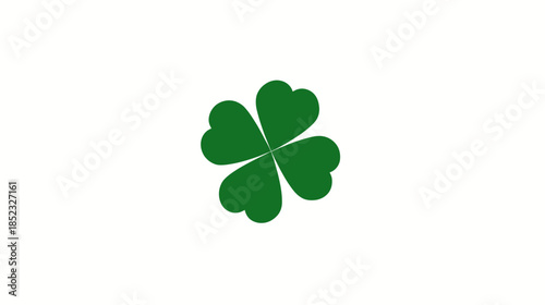 Vibrant Green Four-Leaf Clover Symbol of Luck and Fortune Isolated on a Clean White Background