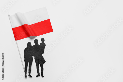 Flag of Poland with family ...