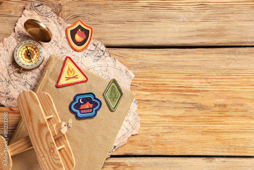 Scout patches with book, ma...