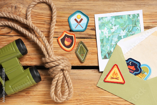 Scout's patches with binocu...