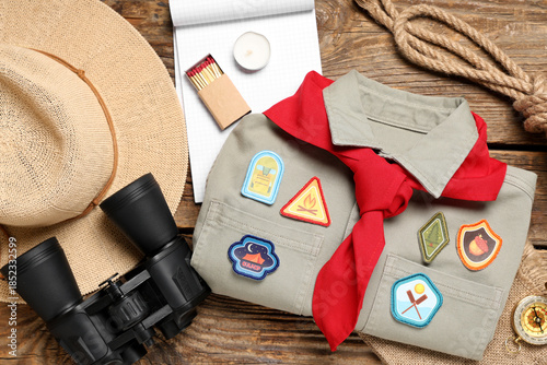 Scout's accessories on wood...