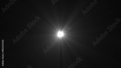 Optical flare with light rays on black background alpha chenel. shine light lens flares flickering animation overlays.