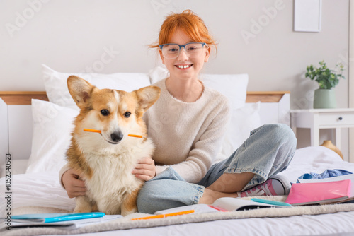 Teenage redhead girl with c...