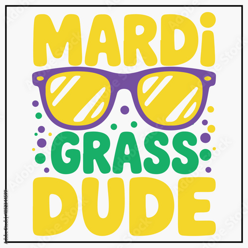 Mardi Gras Dude Funny Mardi Gras Festival T-shirt Design