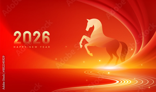 Red festival to celebrate New Year banner abstract background