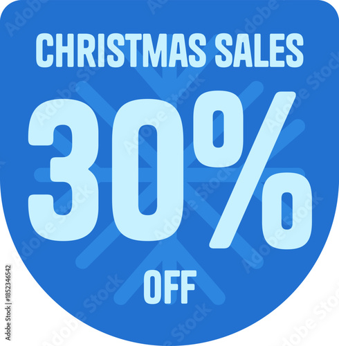 Christmas Sale Printable Discount Sticker Tag - 30 Percent Discount