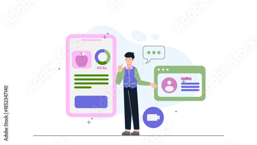 Digital Currency Exchange Platform. Flat Vector Illustration