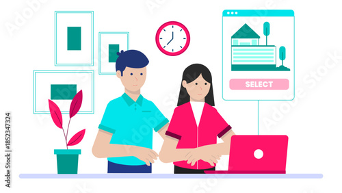 Digital Will and Estate Planning Service. Flat Vector Illustration